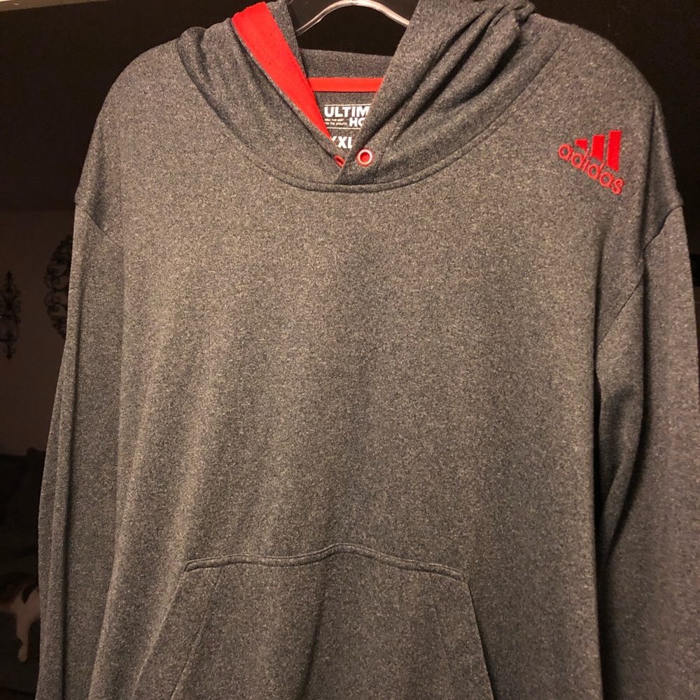 Adidas Ultimate hoodie - gray and red - XXL